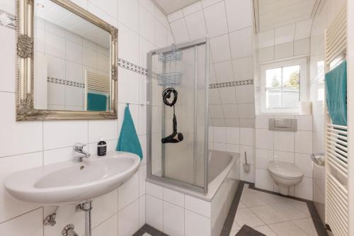 Koupelna v ubytování Ferienwohnung Zum Schieferpfad