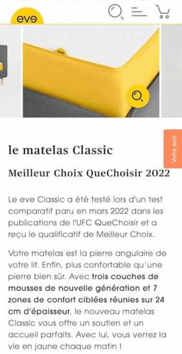 a screenshot of a cell phone with a yellow bed at Cocooning little house in french Vexin in Us