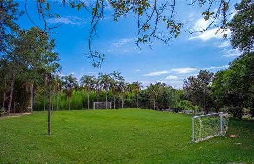 a soccer field with a goal in a park at Itu Garden - SPA e Resort Saudavel in Itu