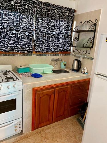 Una cocina o cocineta en Cabañas Aranderay