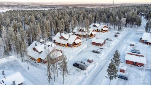 an aerial view of a village in the snow at Holiday In Lapland - SointuiLevi B62 in Levi