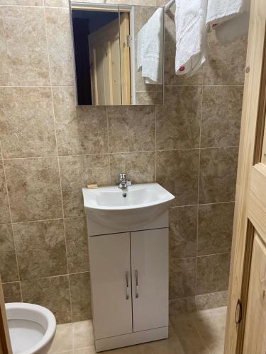 a bathroom with a sink and a toilet at 27 Argyle Square in London