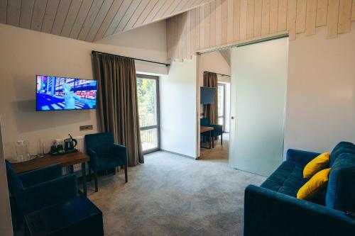 Osonnya Karpaty RESORT MEDICAL & SPAにあるテレビまたはエンターテインメントセンター