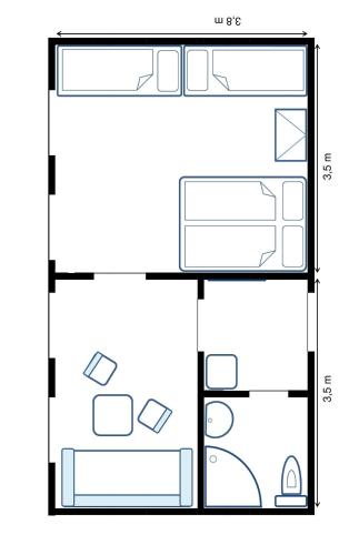 a floor plan of a small house at Penzion Šumavous in Vimperk
