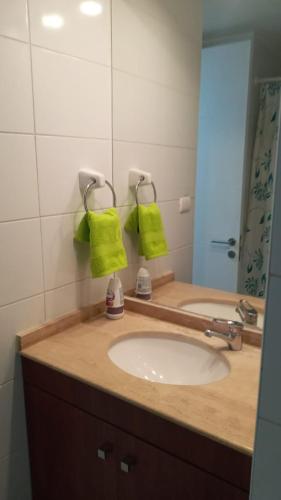 un baño con lavabo y espejo en DEPARTAMENTOS SANTIAGO CENTRO # 5, en Santiago