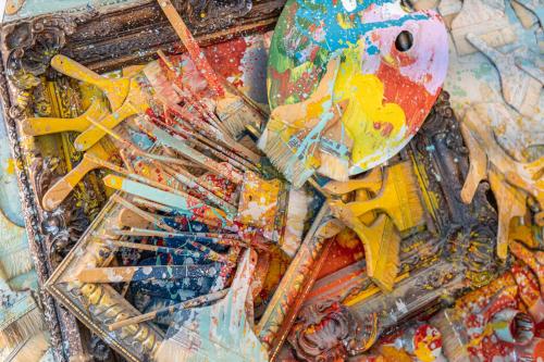 a pile of different types of construction equipment at Veluxa - Renovated! La Maison des Artist in Dubai