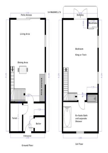 two floor plans of a house at Mains of Taymouth Country Estate 5* Maxwell Villas in Kenmore