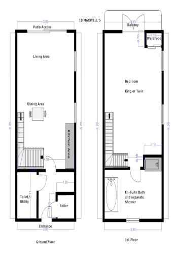 two floor plans of a house at Mains of Taymouth Country Estate 5* Maxwell Villas in Kenmore