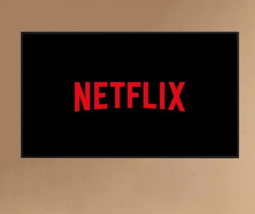a picture of a netflix sign on a wall at PURA VIDA APARTMENT, Facing Lake Garda in Manerba del Garda