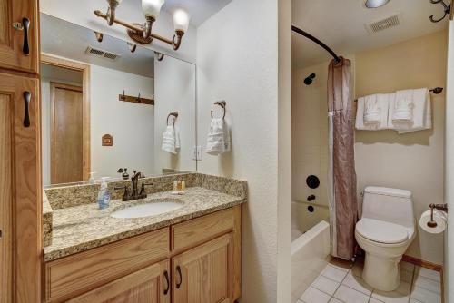 a bathroom with a sink and a toilet and a shower at Village Point in Breckenridge