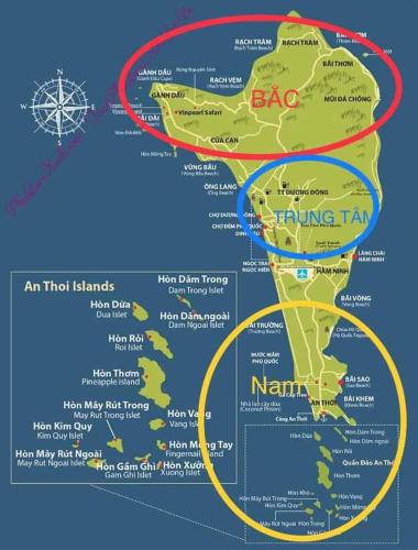 a map of the island of barbados and its attractions at Kim Huong Quang Hotel in Phu Quoc
