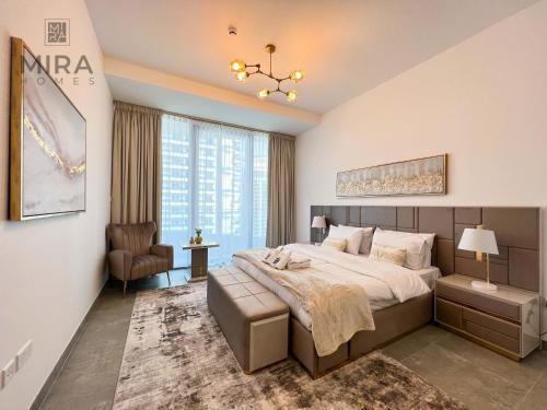 Postel nebo postele na pokoji v ubytování Mira Holiday Homes - Newly 1 bedroom in Dubai Marina