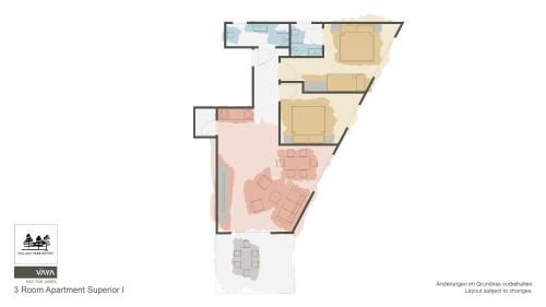 a floor plan of a house withium at Village Park Suites by VAYA inklusive Zell am See Kaprun Sommer Karte in Zell am See