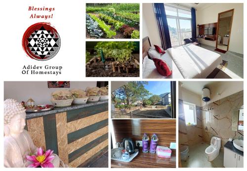 a collage of photos of a hotel room at Blessings Always Homestay in Dehradun