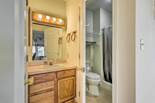 a bathroom with a sink and a toilet at Wilmington Apartment - Close to Hiking and Dtwn in Wilmington