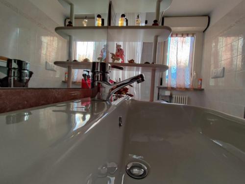 a kitchen with a sink and a sink at Singola in famiglia (MyAostaProject - Rentals) in Aosta