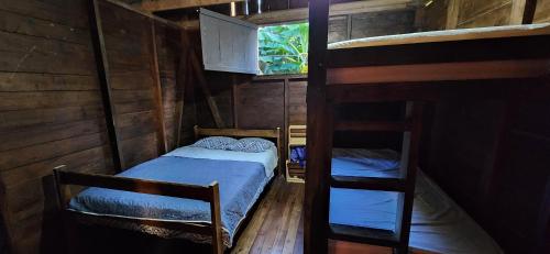 a bedroom with two bunk beds and a window at Casa grande Nubes de Monteverde in Monteverde Costa Rica