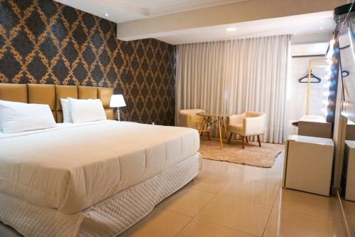 Katil atau katil-katil dalam bilik di Hotel Pedra Negra Gov. Valadares