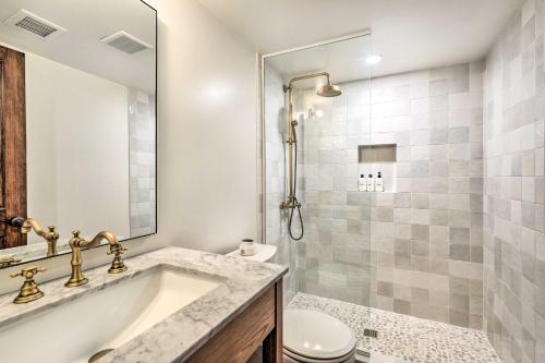 a bathroom with a sink and a toilet at Scottsdale Condo with Pool Access, Near Old Town! in Scottsdale