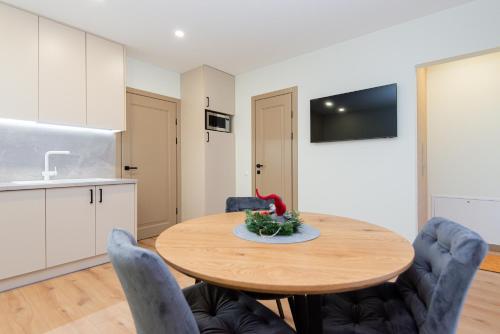 Kuchyň nebo kuchyňský kout v ubytování Palanga Apart 5