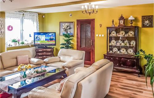 Μια τηλεόραση ή/και κέντρο ψυχαγωγίας στο Gorgeous Home In Raciaz With Wifi