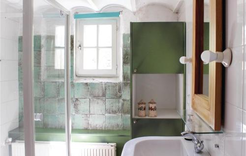 baño con lavabo y ventana en 2 Bedroom Beautiful Home In Gulpen, en Gulpen
