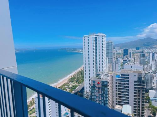 a view of the beach from the top of a building at PANORAMA Condotel by HLG in Nha Trang