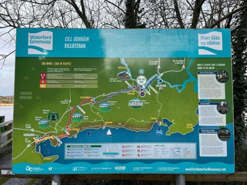 a sign with a map of the trail at Glencree Air in Kilmeaden
