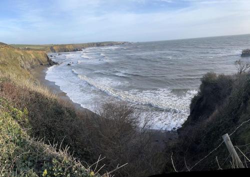 a view of a beach with the ocean at Glencree Air in Kilmeaden