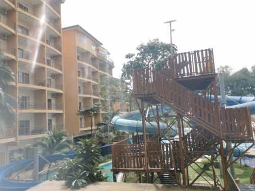 a water slide at a resort with a water park at Gold Coast Morib Resort in Banting