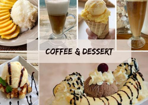a collage of pictures of different types of desserts at 4U Resort Samui in Lamai