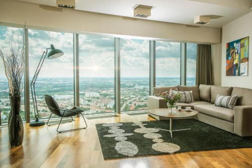 Posezení v ubytování Apartamenty Sky Tower