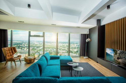 Posezení v ubytování Apartamenty Sky Tower