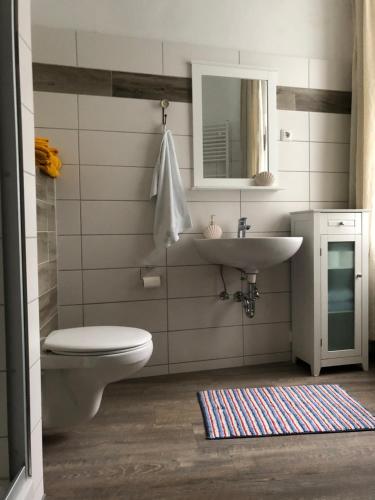 Vannituba majutusasutuses Schöne FeWo im Zentrum von Wismar