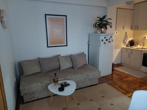 a living room with a couch and a table at Apartman Đorđević in Kraljevo