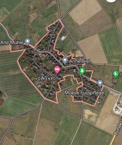 a map of the approximate location of the site of a crash at Ferienwohnung Sternenstube in Völkenroth