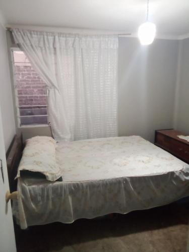 małą sypialnię z łóżkiem z oknem w obiekcie No. 271 w mieście Meksyk