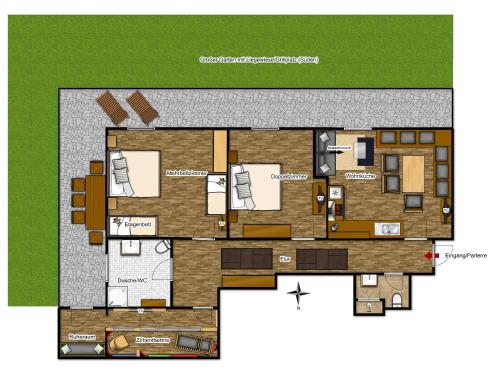 a floor plan of a house at Der Trueferhof in Ehrwald