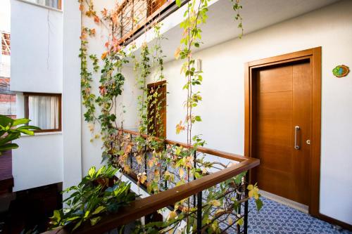 a hallway with a wall covered in ivy at Mare Nostrum in Kas