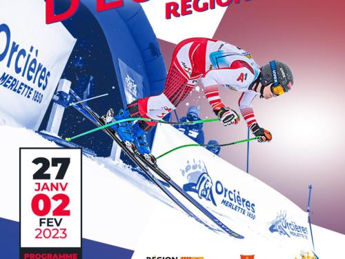 une personne fait du ski sur une piste enneigée dans l'établissement Orcières Merlette Queyrelet 1, Front de neige, à Orcières