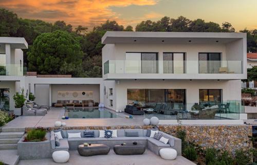 Χώρος καθιστικού στο Luxury Villas Skiathos
