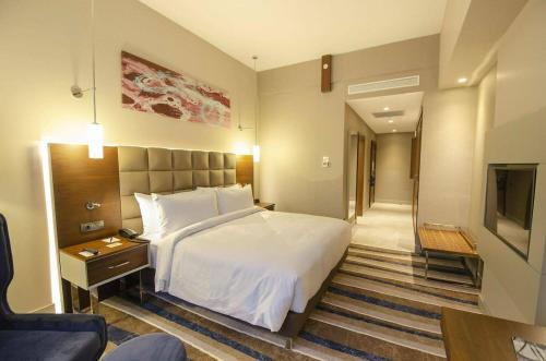 エスキシェヒルにあるQUESTA THERMAL&SPA HOTELのベッドとテレビが備わるホテルルームです。