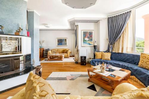 Χώρος καθιστικού στο Villa serenity