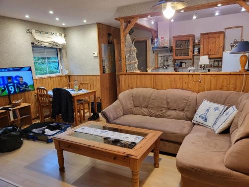 Et opholdsområde på Strandbungalow Wittower Heide 24