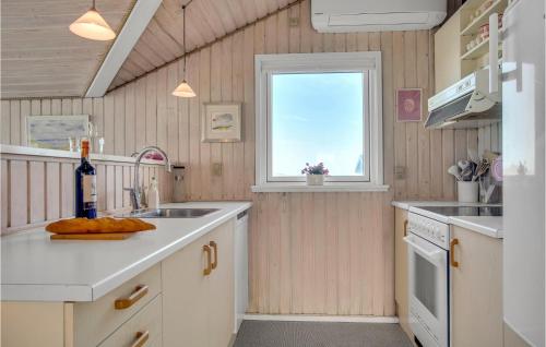 a kitchen with a sink and a window at 2 Bedroom Nice Home In Hjørring in Hjørring