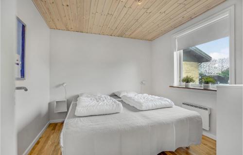 スケーエンにあるNice Home In Skagen With Wifiのベッドルーム1室(枕2つ付)