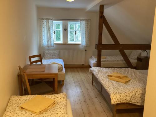 Postel nebo postele na pokoji v ubytování Penzion Modrý Pavilon