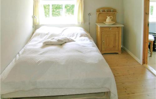 a white bed in a room with a window at Amazing Home In Lundby With Wifi in Svinøvester