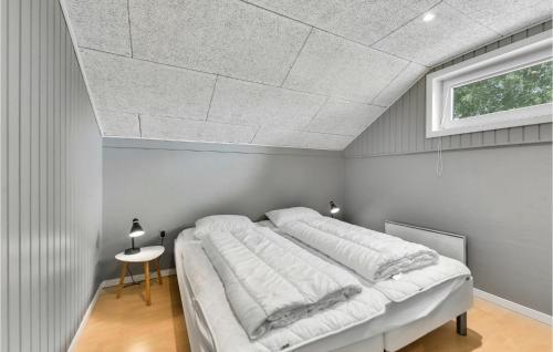 Un dormitorio con una cama grande y una ventana en Amazing Home In Hemmet With Kitchen, en Falen