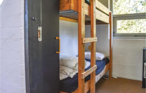 ÅlbækにあるStunning Home In lbk With 3 Bedrooms And Wifiの二段ベッド2組が備わるドミトリールームのベッド1台分です。